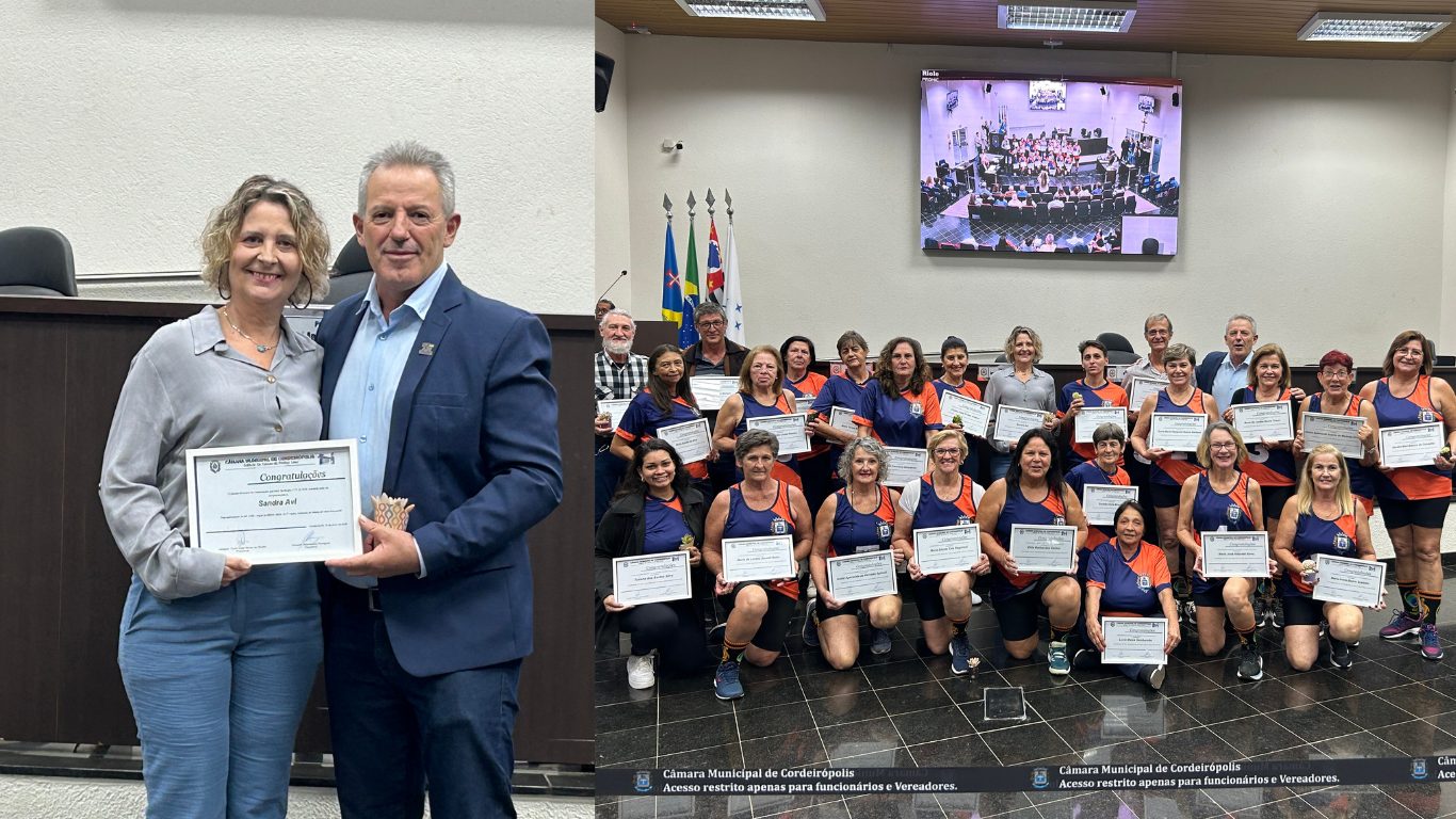 Imagem da notícia: Atletas e Jogadores Recebem Homenagem na Câmara de Cordeirópolis pelo 26° Jomi - Jogos da Melhor Idade