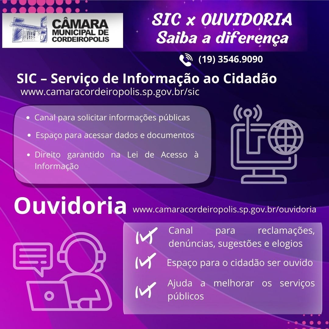 Imagem da notícia: Você sabe a diferença entre SIC e Ouvidoria?