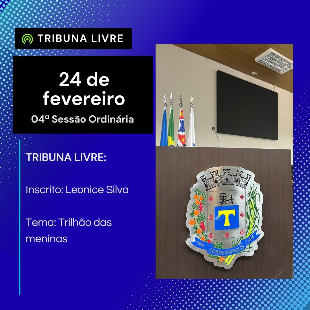 Imagem da notícia: Tribuna livre desta terça-feira (24) Leonice Silva 