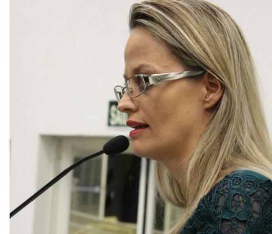 Imagem da notícia: Secretária de Educação fala durante a Sessão Ordinária